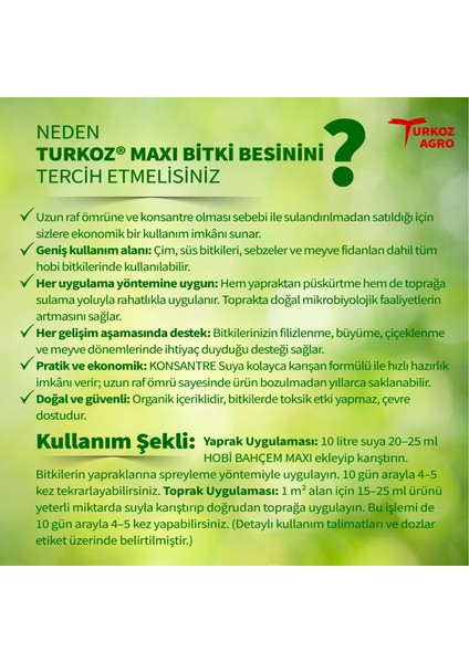 Turkoz Maxi Humik-Fulvik Asit Çiçek Bitki Besini (Bitkisel Kaynaklı) Hobi Kullanımı Içindir (Küçük Boy) fiyatları