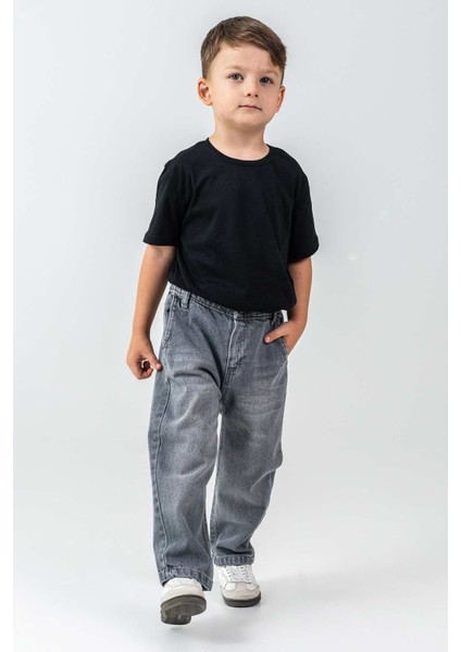 Çift Cepli Lastikli Bel Rahat Erkek Çocuk Pantolon