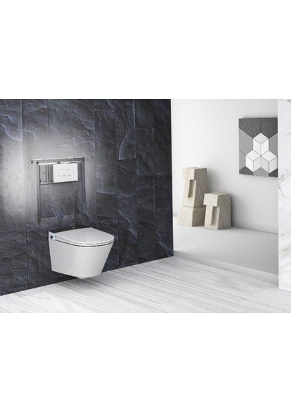 Akıllı,elektronik Klozet Takımı - Uzaktan Kumandalı Otomatik Taharet - Isıtıcılı Kapak - Farklı Temizlik Modları – Akıllı Gömme Rezervuar Dahil