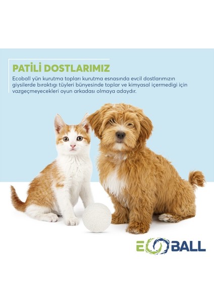 Ecoball Yün Kurutma Topları 3'lü Doğal Yumuşatıcı Statik Azaltıcı Çamaşır Makinesi Kullanımı
