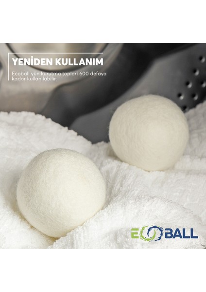 Ecoball Yün Kurutma Topları 3'lü Doğal Yumuşatıcı Statik Azaltıcı Çamaşır Makinesi Kullanımı