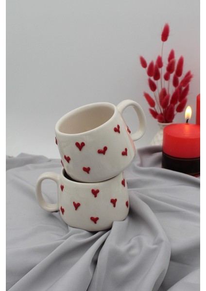 El Yapımı Kırmızı Seramik Kupa Fincan 2 Kişiliktir fiyatları