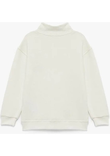 Nakışlı Yarım Fermuarlı Beyaz Erkek Çocuk Sweatshirt 6WKB10152TK fiyatları