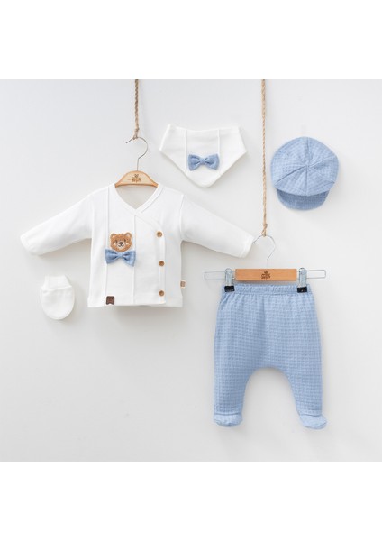 Erkek Bebek Minizeyn 0-3 Ay Süzene Ayıcık 5 Li Set %100 Pamuk
