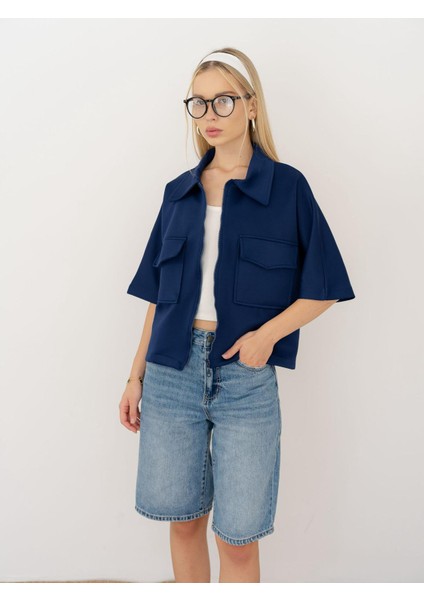 Kapaklı Cep Detaylı Fermuarlı Ceket indirimleri