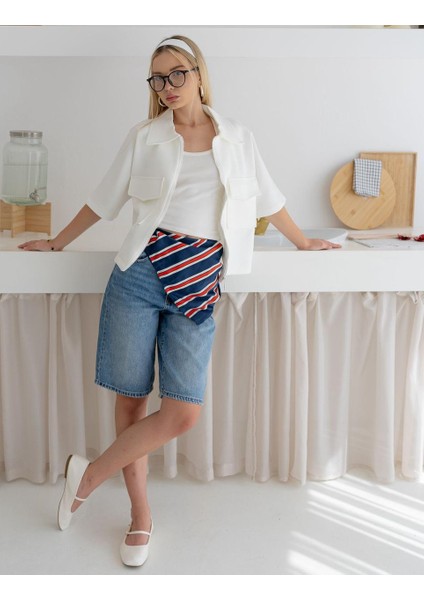 Kapaklı Cep Detaylı Fermuarlı Ceket