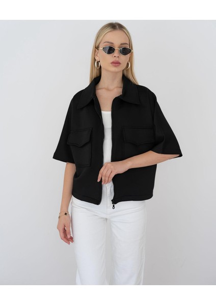 Kapaklı Cep Detaylı Fermuarlı Ceket modelleri