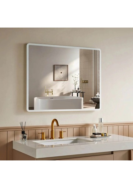 LED Işıklı Dikdörtgen Banyo Aynası - Buğu Önleyici, Ön ve Arka Aydınlatmalı Ayna - 3 Farklı Renk Seçeneğiyle Ayarlanabilir Parlaklık ve Hafıza fiyatları