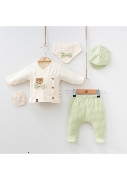 Erkek Bebek Minizeyn 0-3 Ay Süzene Ayıcık 5 Li Set %100 Pamuk