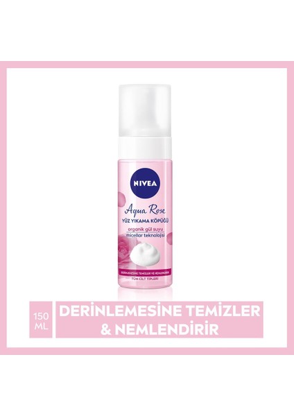 Aqua Rose Organik Gül Suyu Içeren Yüz Yıkama Köpüğü 150 ml ve Nemlendirici Tonik 200 ml indirimleri