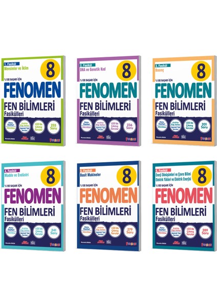 Fenomen 8. Sınıf Fen Bilimleri Fasikülleri Seti 6 Fasikül Fenomen