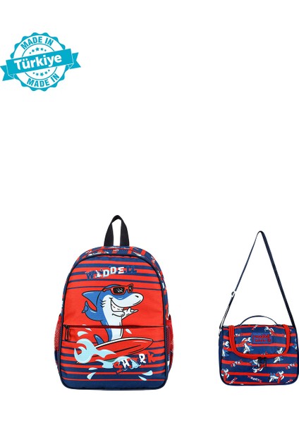 Waddell Lisanslı Köpekbalığı Baskılı Okul Öncesi Anaokul,kreş Erkek Çocuk Sırt Çantası