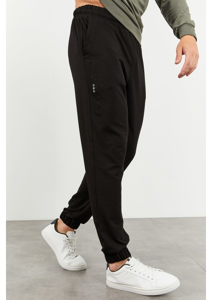 Çağla - Siyah Kapüşonlu Kanguru Cep Lastik Paça Erkek Oversize Eşofman Takımı - 85117 indirimleri