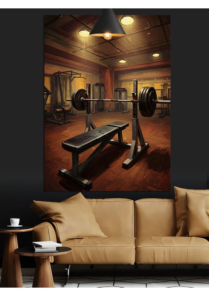 Boş Ağırlık Salonu Dekoratif Kanvas - Mdf Ahşap Tablo fiyatları
