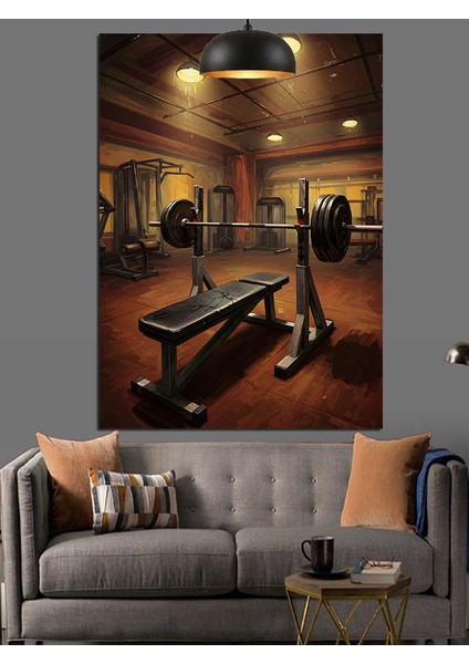 Boş Ağırlık Salonu Dekoratif Kanvas - Mdf Ahşap Tablo indirimleri