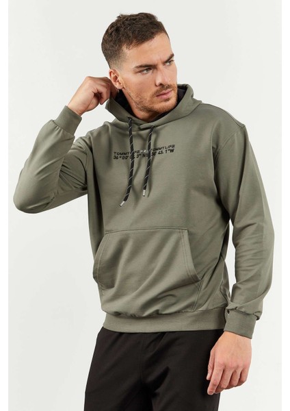 Çağla - Siyah Kapüşonlu Kanguru Cep Lastik Paça Erkek Oversize Eşofman Takımı - 85117