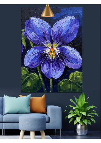 Mor Çiçek Yakın Çekim Dekoratif Kanvas - Mdf Ahşap Tablo fiyatları