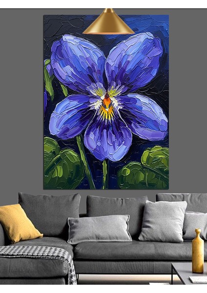 Mor Çiçek Yakın Çekim Dekoratif Kanvas - Mdf Ahşap Tablo fırsatları