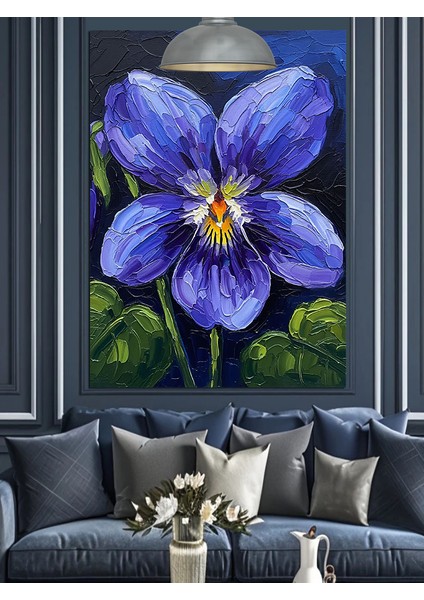 Mor Çiçek Yakın Çekim Dekoratif Kanvas - Mdf Ahşap Tablo indirimleri