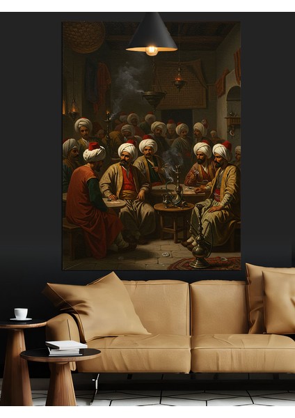Nargile Sohbet Adamlar Dekoratif Kanvas - Mdf Ahşap Tablo fiyatları