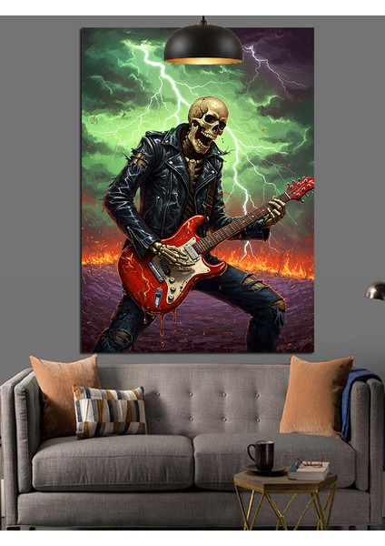 Elektrikli Gitar Iskelet Dekoratif Kanvas - Mdf Ahşap Tablo modelleri