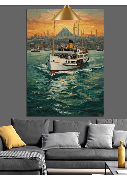 Istanbul Boğaz Vapuru Dekoratif Kanvas - Mdf Ahşap Tablo