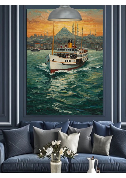 Istanbul Boğaz Vapuru Dekoratif Kanvas - Mdf Ahşap Tablo fiyatları