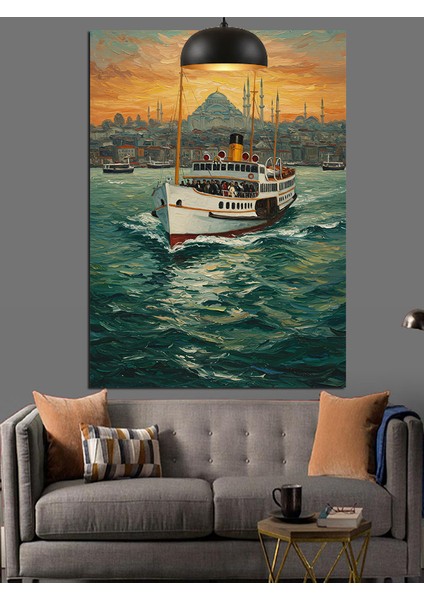 Istanbul Boğaz Vapuru Dekoratif Kanvas - Mdf Ahşap Tablo modelleri
