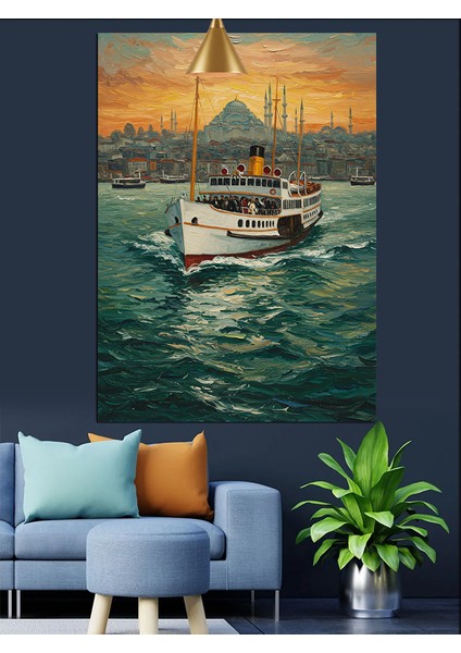 Istanbul Boğaz Vapuru Dekoratif Kanvas - Mdf Ahşap Tablo fırsatları