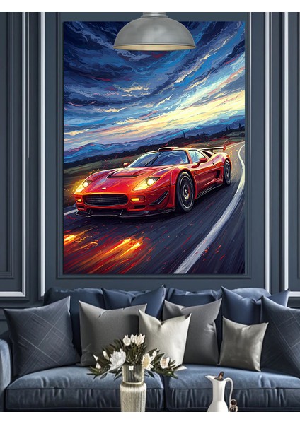 Hızlı Spor Araba Dekoratif Kanvas - Mdf Ahşap Tablo modelleri
