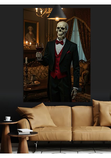 Takım Elbiseli Iskelet Dekoratif Kanvas - Mdf Ahşap Tablo modelleri