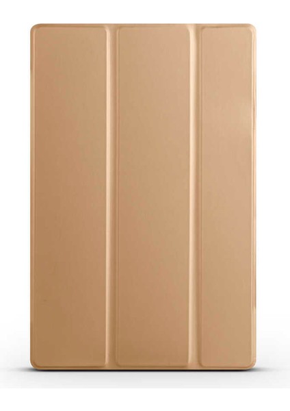 Galaxy Tab A8 10.5 SM-X200 (2021) Uyumlu Tkdw Smart Cover Standlı 1-1 Kılıf-Gold