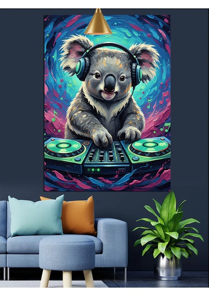 Dj Koala Parti Dekoratif Kanvas - Mdf Ahşap Tablo fırsatları