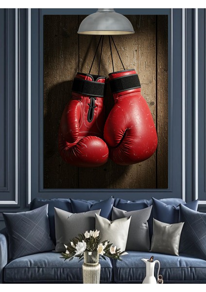 Kırmızı Boks Eldiveni Dekoratif Kanvas - Mdf Ahşap Tablo modelleri