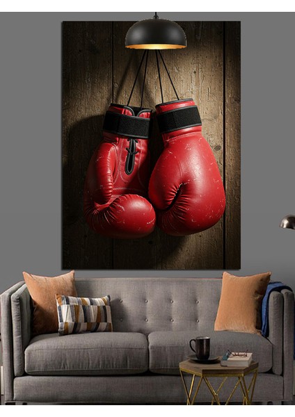 Kırmızı Boks Eldiveni Dekoratif Kanvas - Mdf Ahşap Tablo fırsatları
