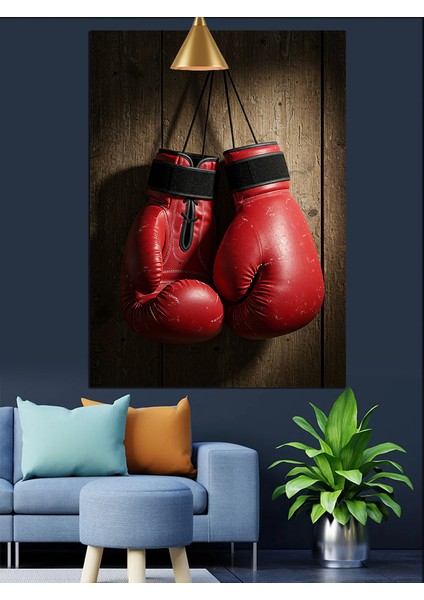 Kırmızı Boks Eldiveni Dekoratif Kanvas - Mdf Ahşap Tablo indirimleri