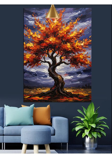 Sonbahar Yaprak Ağaç Dekoratif Kanvas - Mdf Ahşap Tablo fırsatları