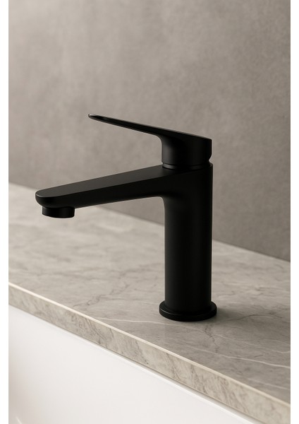 Mat Siyah Banyo Musluğu - Tek Kollu Batarya fırsatları