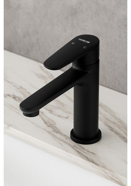 Mat Siyah Banyo Musluğu - Tek Kollu Batarya