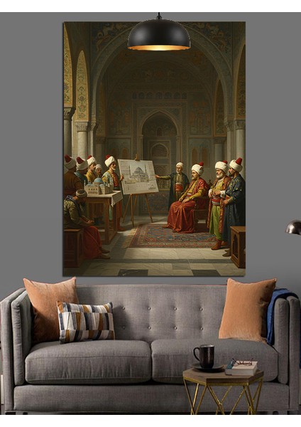 Osmanlı Bilim Tartışma Dekoratif Kanvas - Mdf Ahşap Tablo modelleri