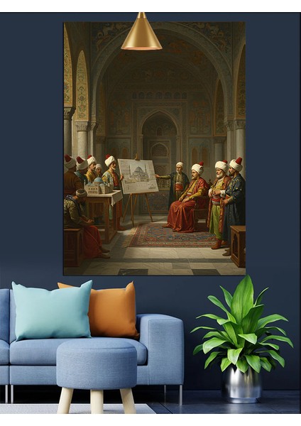 Osmanlı Bilim Tartışma Dekoratif Kanvas - Mdf Ahşap Tablo fırsatları