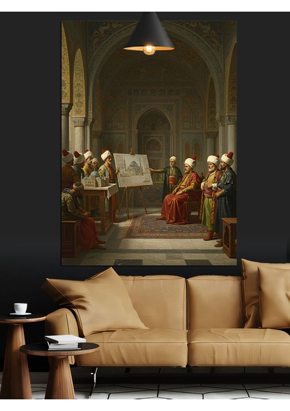 Osmanlı Bilim Tartışma Dekoratif Kanvas - Mdf Ahşap Tablo indirimleri