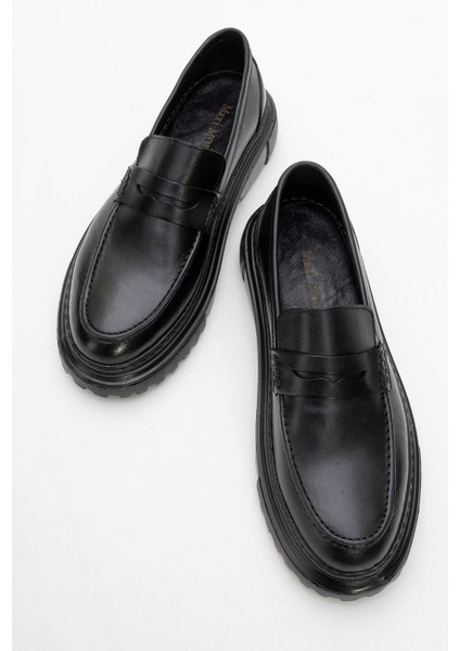 Hakiki Deri, Yüksek Tabanlı, Dikişli, Bağcıksız, Iç Dış Deri Erkek Ayakkabı