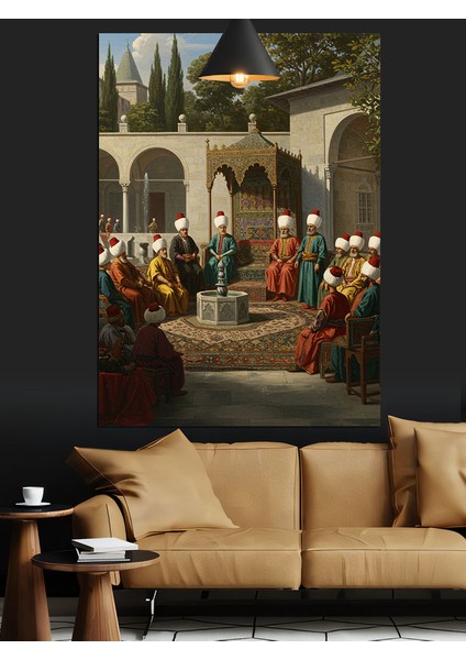 Osmanlı Divan Sohbet Dekoratif Kanvas - Mdf Ahşap Tablo