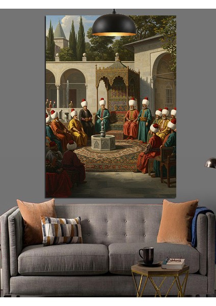Osmanlı Divan Sohbet Dekoratif Kanvas - Mdf Ahşap Tablo fırsatları