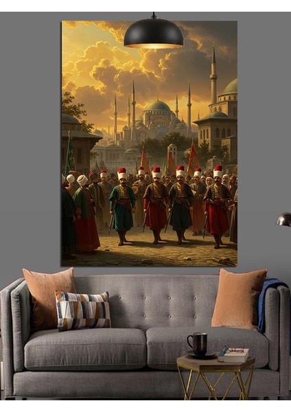 Osmanlı Askeri Tören Dekoratif Kanvas - Mdf Ahşap Tablo fiyatları