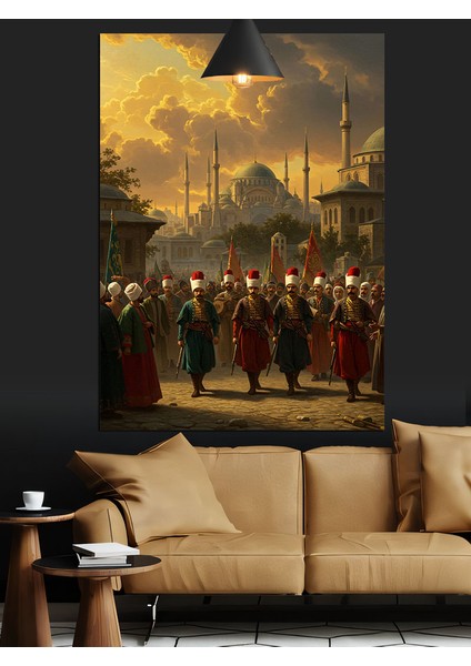 Osmanlı Askeri Tören Dekoratif Kanvas - Mdf Ahşap Tablo fırsatları