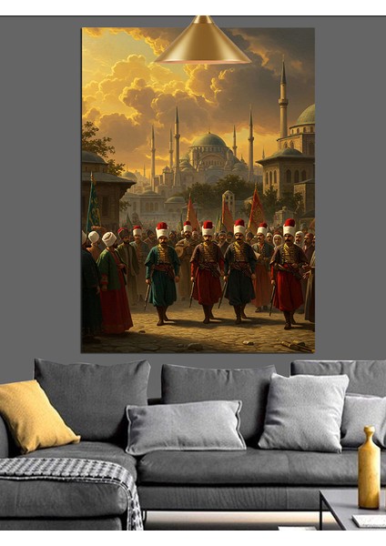 Osmanlı Askeri Tören Dekoratif Kanvas - Mdf Ahşap Tablo indirimleri