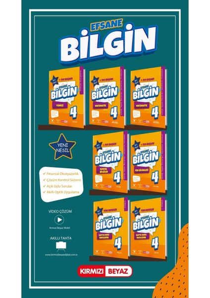 Kırmızı Beyaz 4. Sınıf Efsane Bilgin Set fiyatları