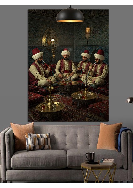 Osmanlı Nargile Sohbet Dekoratif Kanvas - Mdf Ahşap Tablo indirimleri